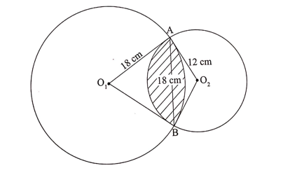 Find The Common Area Between The Two Intersecting Circles In The Figure